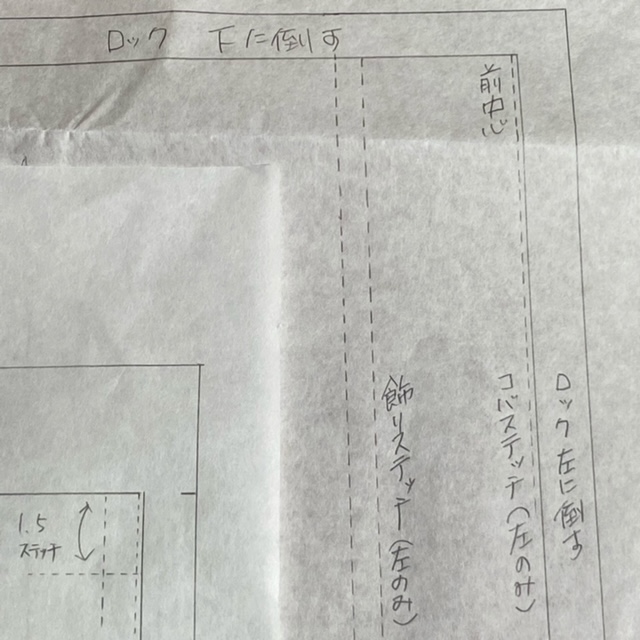 ハトロン紙にパターンを写す。